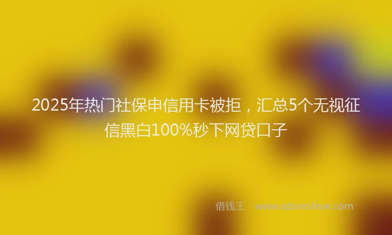 2025年热门社保申信用卡被拒，汇总5个无视征信黑白100%秒下网贷口子