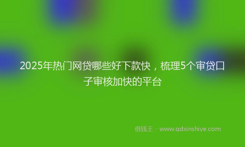 2025年热门网贷哪些好下款快，梳理5个审贷口子审核加快的平台