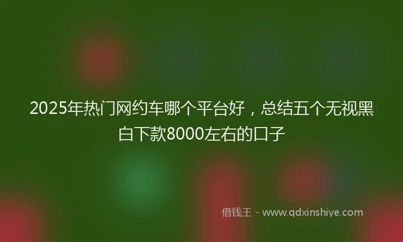 2025年热门网约车哪个平台好，总结五个无视黑白下款8000左右的口子