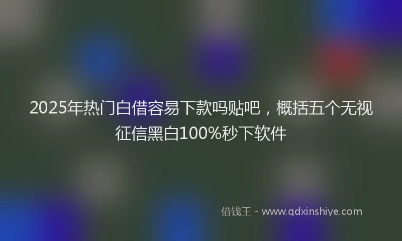 2025年热门白借容易下款吗贴吧，概括五个无视征信黑白100%秒下软件