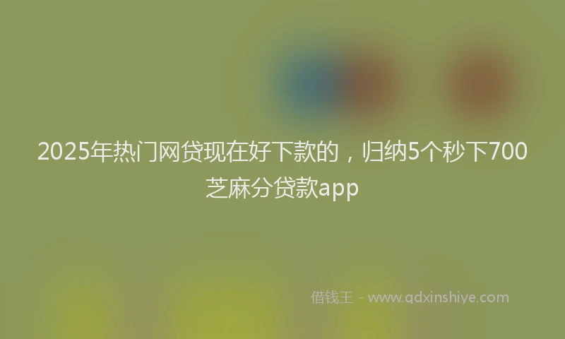 2025年热门网贷现在好下款的，归纳5个秒下700芝麻分贷款app