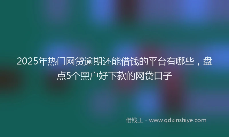 2025年热门网贷逾期还能借钱的平台有哪些，盘点5个黑户好下款的网贷口子