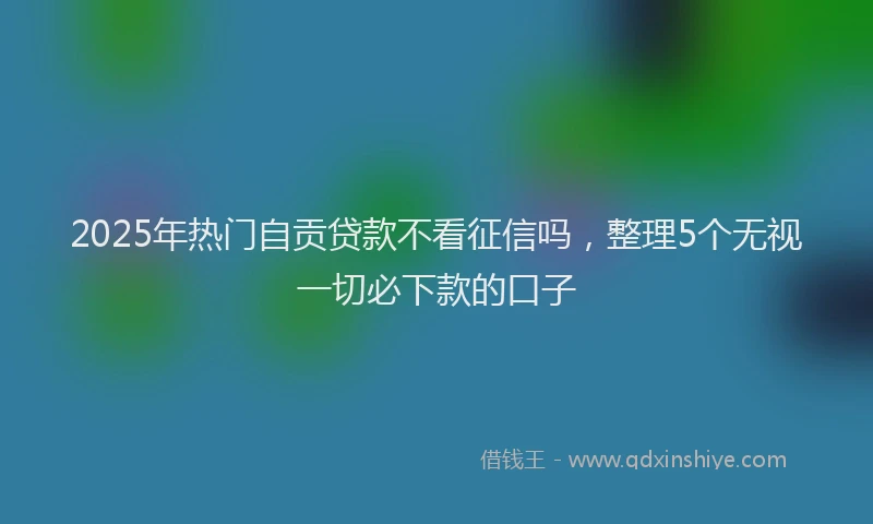2025年热门自贡贷款不看征信吗，整理5个无视一切必下款的口子