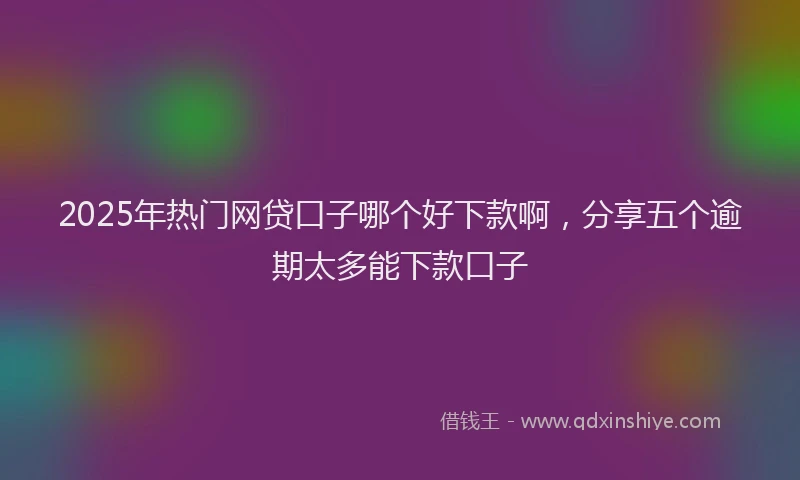2025年热门网贷口子哪个好下款啊，分享五个逾期太多能下款口子