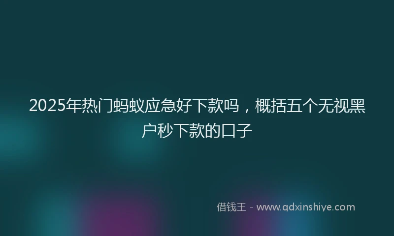 2025年热门蚂蚁应急好下款吗，概括五个无视黑户秒下款的口子