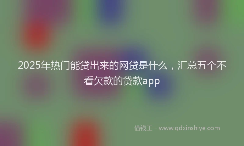 2025年热门能贷出来的网贷是什么，汇总五个不看欠款的贷款app