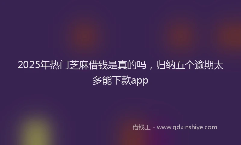 2025年热门芝麻借钱是真的吗，归纳五个逾期太多能下款app