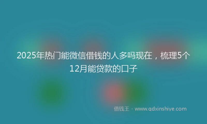 2025年热门能微信借钱的人多吗现在，梳理5个12月能贷款的口子