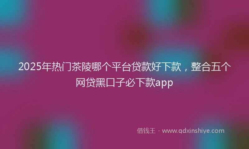 2025年热门茶陵哪个平台贷款好下款，整合五个网贷黑口子必下款app