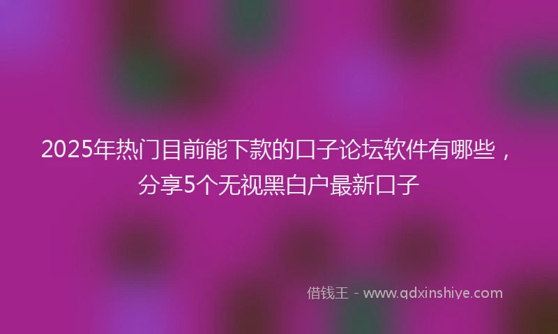 2025年热门目前能下款的口子论坛软件有哪些，分享5个无视黑白户最新口子