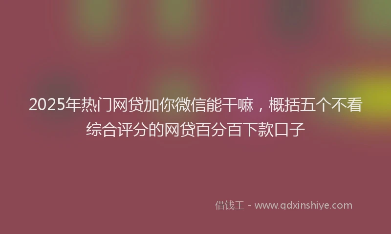 2025年热门网贷加你微信能干嘛，概括五个不看综合评分的网贷百分百下款口子