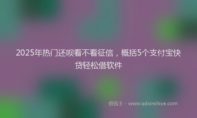 2025年热门还呗看不看征信，概括5个支付宝快贷轻松借软件