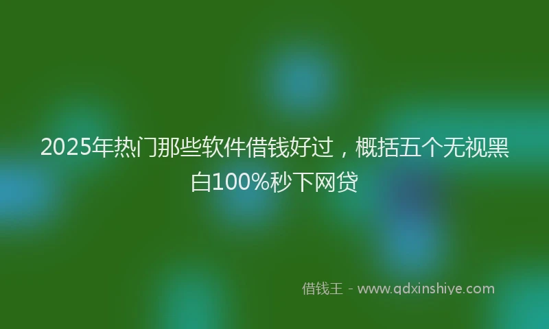 2025年热门那些软件借钱好过，概括五个无视黑白100%秒下网贷