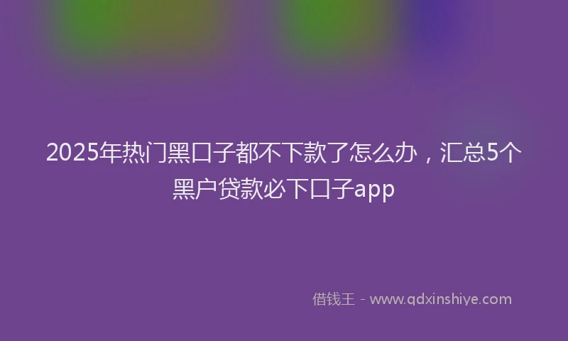 2025年热门黑口子都不下款了怎么办，汇总5个黑户贷款必下口子app