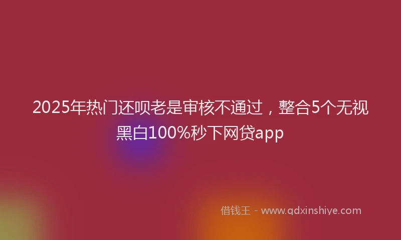 2025年热门还呗老是审核不通过，整合5个无视黑白100%秒下网贷app