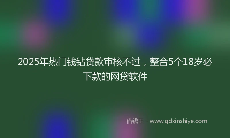 2025年热门钱钻贷款审核不过，整合5个18岁必下款的网贷软件