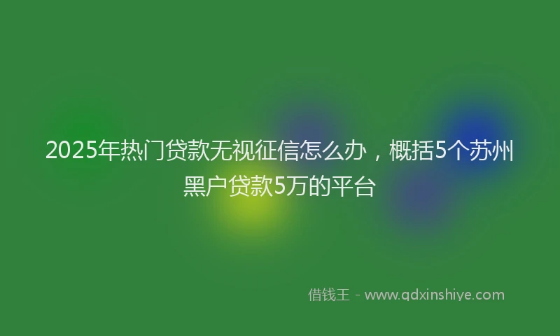 2025年热门贷款无视征信怎么办，概括5个苏州黑户贷款5万的平台