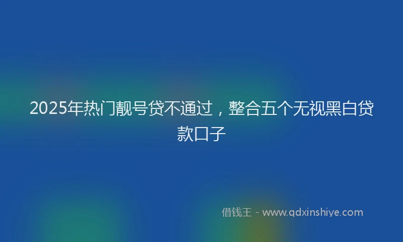 2025年热门靓号贷不通过，整合五个无视黑白贷款口子