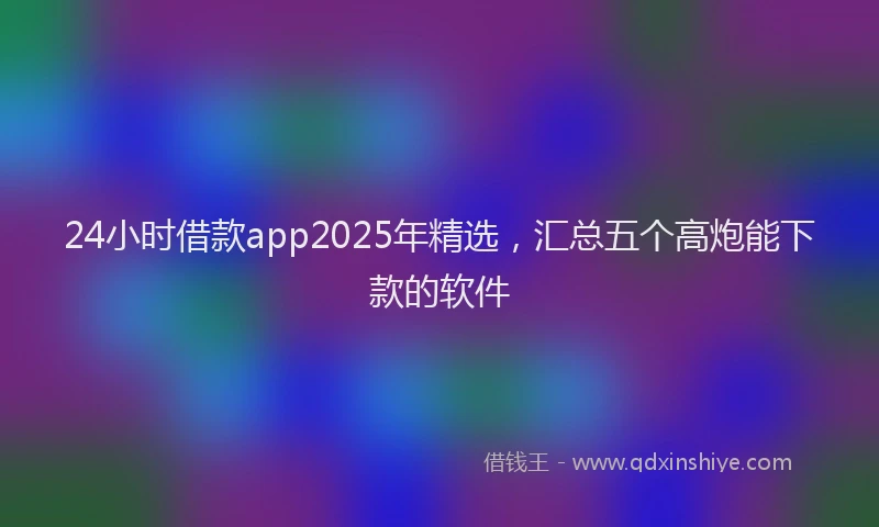 24小时借款app2025年精选，汇总五个高炮能下款的软件