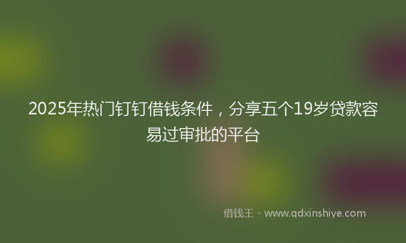 2025年热门钉钉借钱条件，分享五个19岁贷款容易过审批的平台