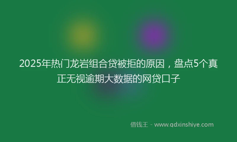 2025年热门龙岩组合贷被拒的原因，盘点5个真正无视逾期大数据的网贷口子