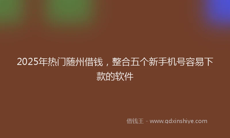 2025年热门随州借钱，整合五个新手机号容易下款的软件