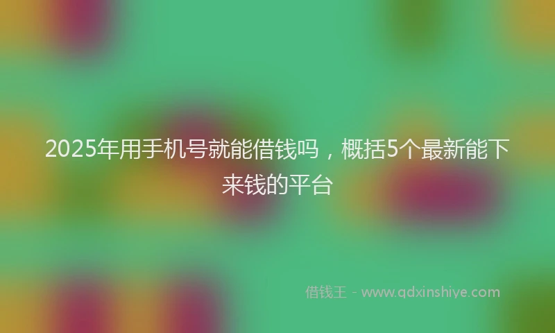 2025年用手机号就能借钱吗，概括5个最新能下来钱的平台