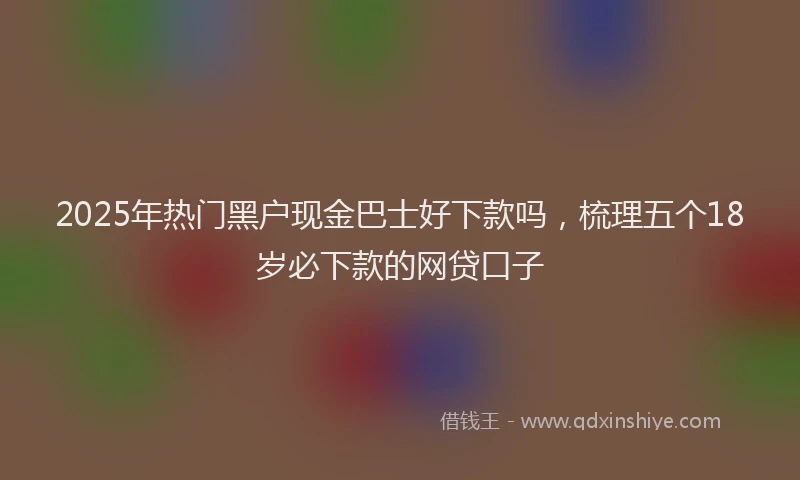 2025年热门黑户现金巴士好下款吗，梳理五个18岁必下款的网贷口子