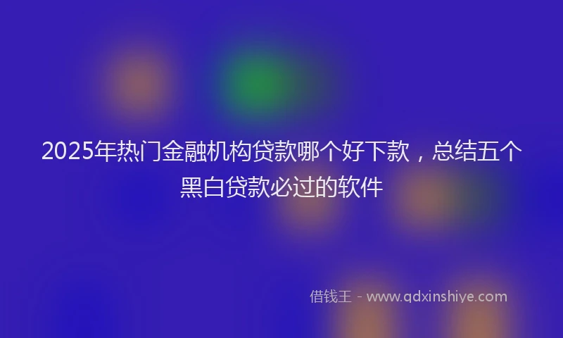 2025年热门金融机构贷款哪个好下款，总结五个黑白贷款必过的软件