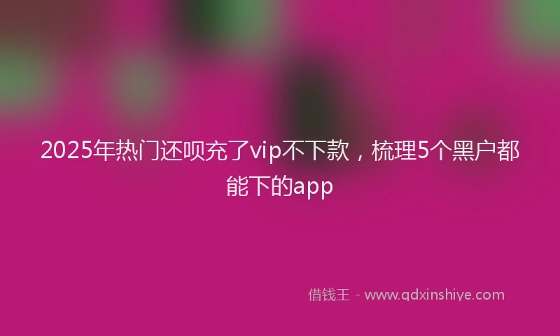 2025年热门还呗充了vip不下款，梳理5个黑户都能下的app