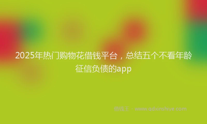2025年热门购物花借钱平台，总结五个不看年龄征信负债的app