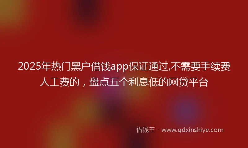 2025年热门黑户借钱app保证通过,不需要手续费人工费的，盘点五个利息低的网贷平台