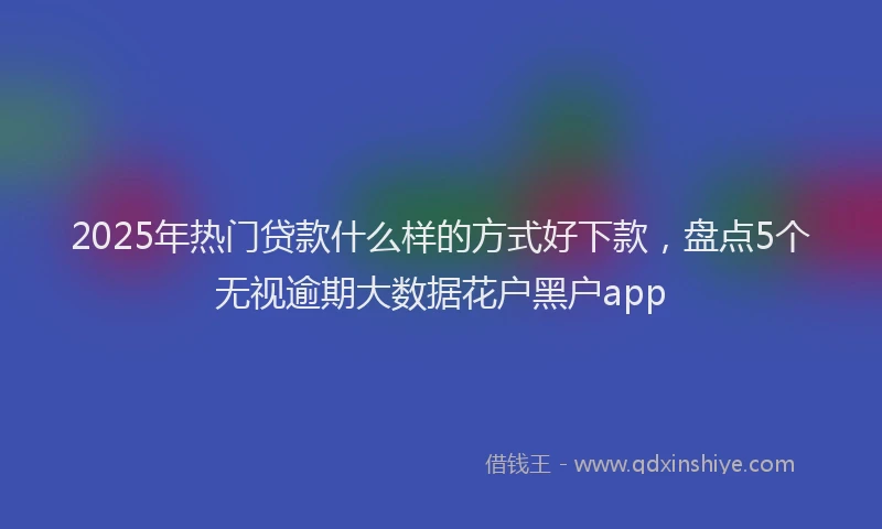 2025年热门贷款什么样的方式好下款，盘点5个无视逾期大数据花户黑户app