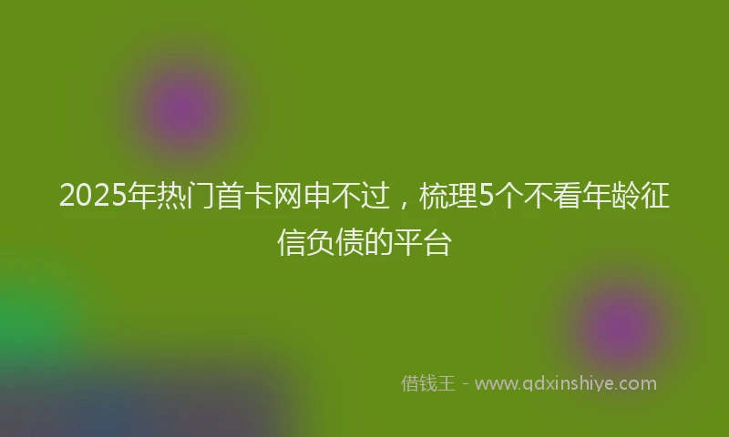2025年热门首卡网申不过，梳理5个不看年龄征信负债的平台