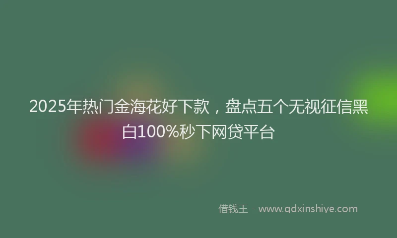 2025年热门金海花好下款，盘点五个无视征信黑白100%秒下网贷平台