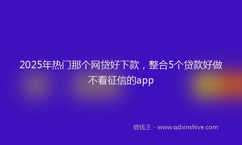 2025年热门那个网贷好下款，整合5个贷款好做不看征信的app