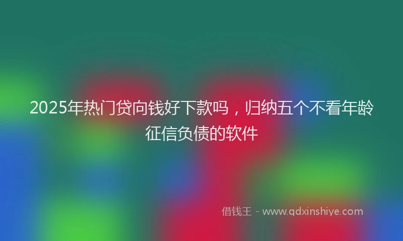 2025年热门贷向钱好下款吗，归纳五个不看年龄征信负债的软件