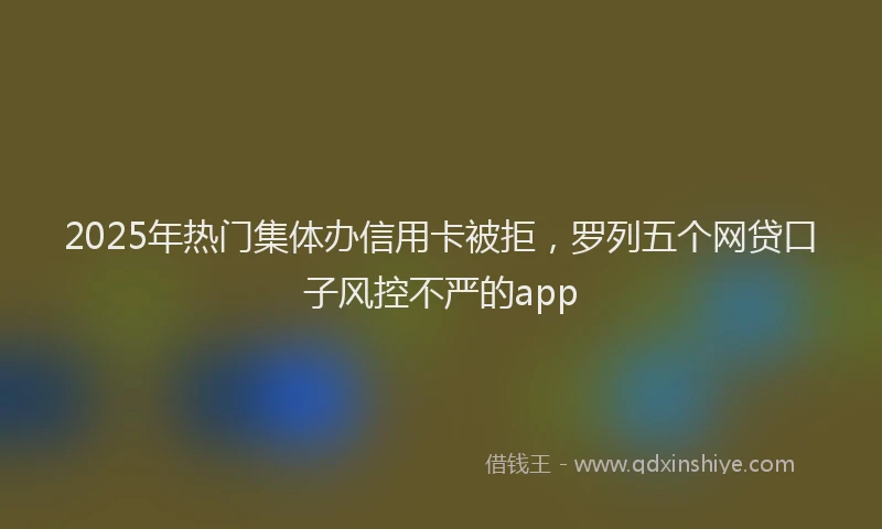 2025年热门集体办信用卡被拒，罗列五个网贷口子风控不严的app