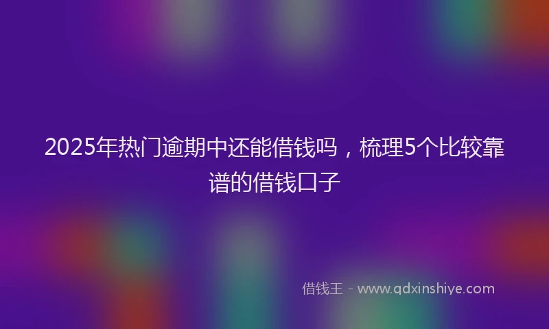 2025年热门逾期中还能借钱吗，梳理5个比较靠谱的借钱口子