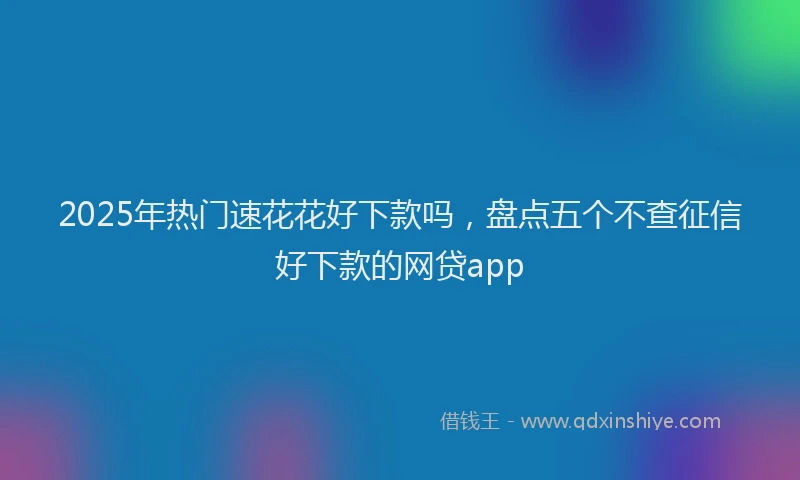 2025年热门速花花好下款吗，盘点五个不查征信好下款的网贷app