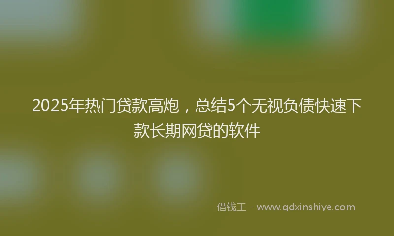 2025年热门贷款高炮，总结5个无视负债快速下款长期网贷的软件
