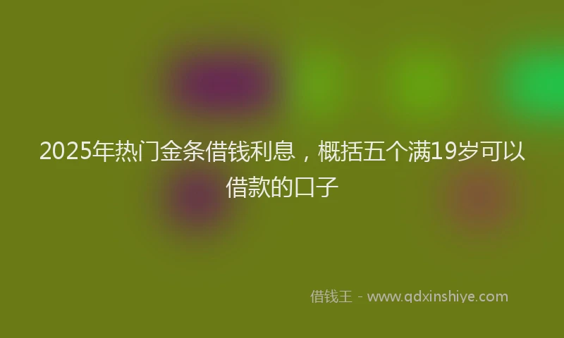 2025年热门金条借钱利息，概括五个满19岁可以借款的口子