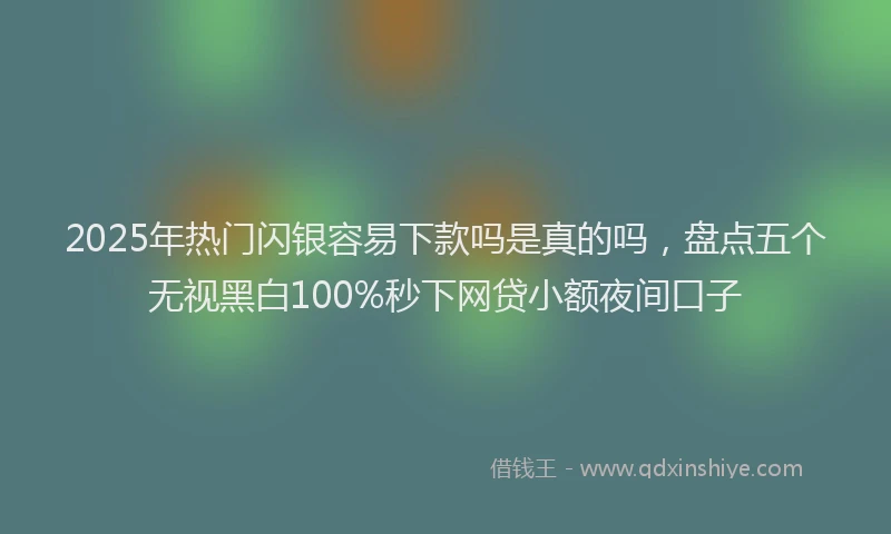 2025年热门闪银容易下款吗是真的吗，盘点五个无视黑白100%秒下网贷小额夜间口子