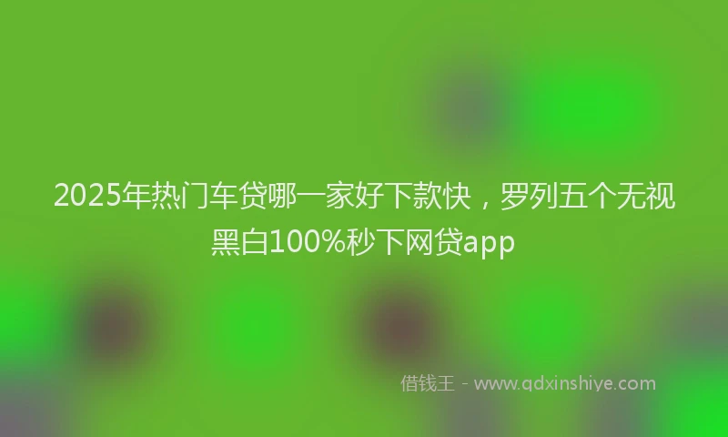 2025年热门车贷哪一家好下款快，罗列五个无视黑白100%秒下网贷app