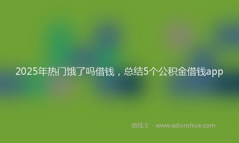 2025年热门饿了吗借钱，总结5个公积金借钱app