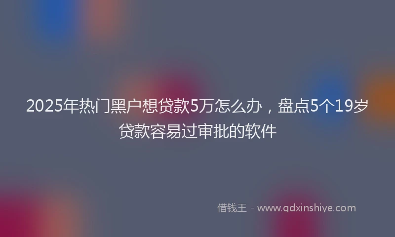 2025年热门黑户想贷款5万怎么办，盘点5个19岁贷款容易过审批的软件