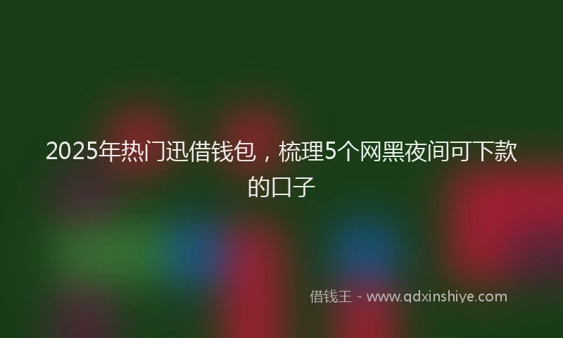 2025年热门迅借钱包，梳理5个网黑夜间可下款的口子