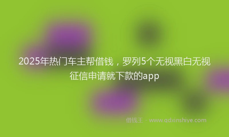 2025年热门车主帮借钱，罗列5个无视黑白无视征信申请就下款的app