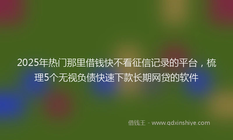 2025年热门那里借钱快不看征信记录的平台，梳理5个无视负债快速下款长期网贷的软件