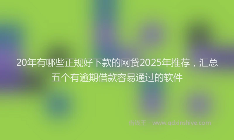 20年有哪些正规好下款的网贷2025年推荐，汇总五个有逾期借款容易通过的软件